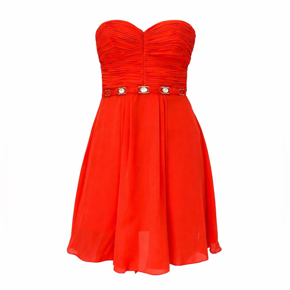 Draped Grecian Goddess Strapless Bustier Silk Mini Dress
